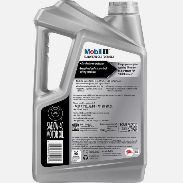 ZYQ3 Mobil 1 Formula per auto europea 0W40 4,73 litri Mobil 1 Motore Olio Lubrificante e detergente per prestazioni ad alte prestazioni