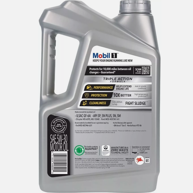 Zyq5 Mobil 1 Olio motore 5W-30 Sintetico completo 4.73lhight Performance Lubricant & Cleaner